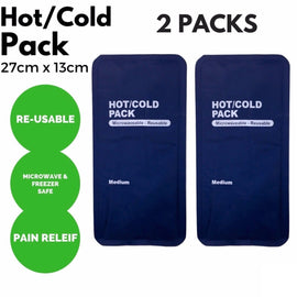 2x HOT COLD PACK First Aid Reusable Ice Heat Gel Packs Microwaveable Relief - RnR Galore
