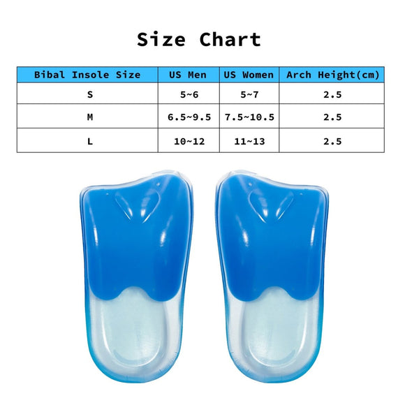 2X Pair Half Insoles Shoe Inserts M Size Gel Arch Support Foot Pad - RnR Galore