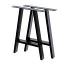 2x Rustic Dining Table Legs Steel Industrial Vintage 71cm - Black - RnR Galore