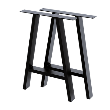 2x Rustic Dining Table Legs Steel Industrial Vintage 71cm - Black - RnR Galore