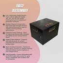 3 IN 1 Black Wood Plyo Games Plyometric Jump Box - RnR Galore