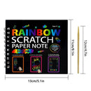 3 - Pack DIY Rainbow Scratch Art Books Set - Neon Black Scratch Paper for Kids, Multi - Size (S, M, L) Creative Drawing & Fun - RnR Galore