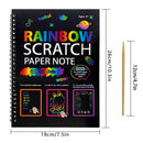 3 - Pack DIY Rainbow Scratch Art Books Set - Neon Black Scratch Paper for Kids, Multi - Size (S, M, L) Creative Drawing & Fun - RnR Galore