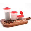 3 - Pack Mini Compact Spice Shaker Set(Small Size) - Transparent Salt and Pepper Dispensers for Camping, Picnic & Outdoor Grilling - RnR Galore