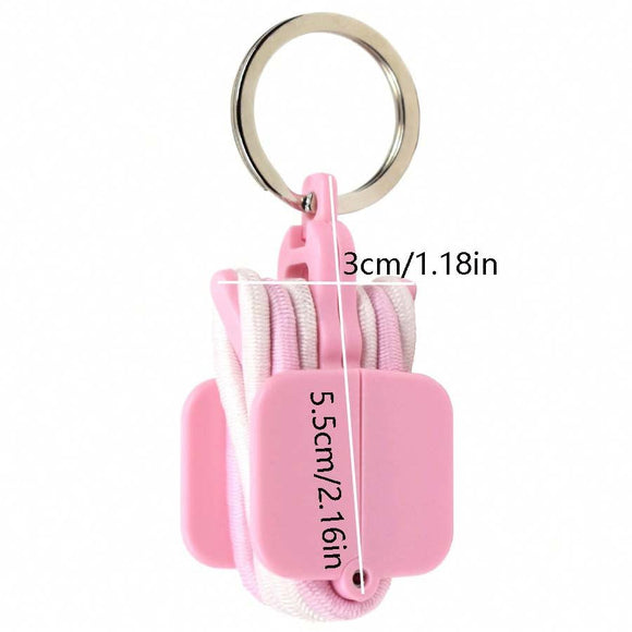 3 - PCS Black Portable Hair Tie Organizer Keychain Compact Hair Accessories Holder with Clip for Travel School Bag and Purse - RnR Galore