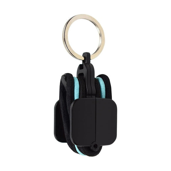 3 - PCS Black Portable Hair Tie Organizer Keychain Compact Hair Accessories Holder with Clip for Travel School Bag and Purse - RnR Galore