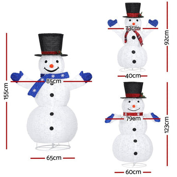 3 PCS Christmas Lights 330 LED Fairy Light Snowman Decorations Jingle Jollys - RnR Galore