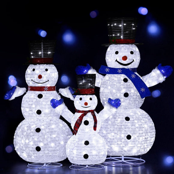 3 PCS Christmas Lights 330 LED Fairy Light Snowman Decorations Jingle Jollys - RnR Galore