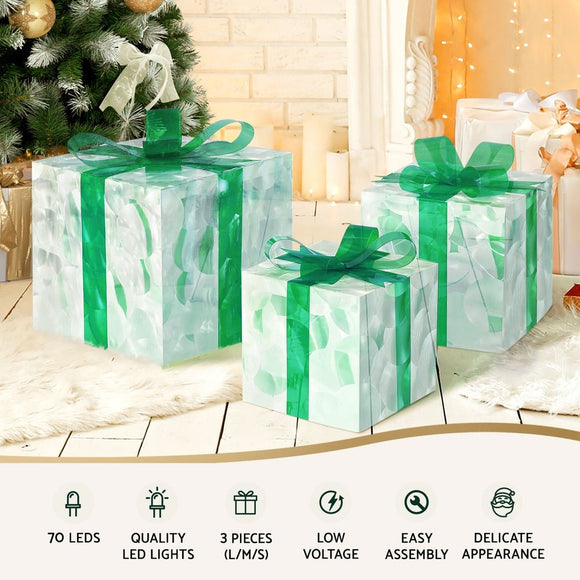 3 PCS Christmas Lights 70 LED Fairy Light Gift Box Jingle Jollys - RnR Galore