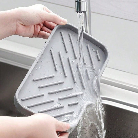 3 - PCS Grey Large Drainable Soap Dish Tray with Anti - Slip Base for Bathroom Sink - Keeps Soap Dry and Organized in Australian Homes - RnR Galore