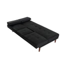 3 Seater Adjustable Sofa Bed With Cup Holder Black - RnR Galore