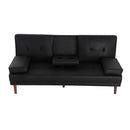 3 Seater Adjustable Sofa Bed With Cup Holder Black - RnR Galore