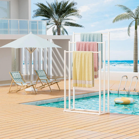 3 Tier Metal Towel Rack Freestanding 3 Bars Drying Shelf Holder Stand Organizer - RnR Galore