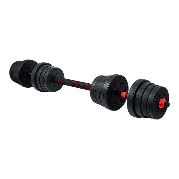 30kg Adjustable Rubber Dumbbell Set Barbell Home GYM Exercise Weights - RnR Galore