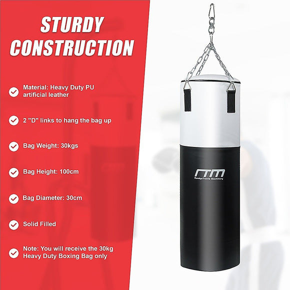 30kg Heavy Duty Boxing Punching Bag Solid Filled - RnR Galore