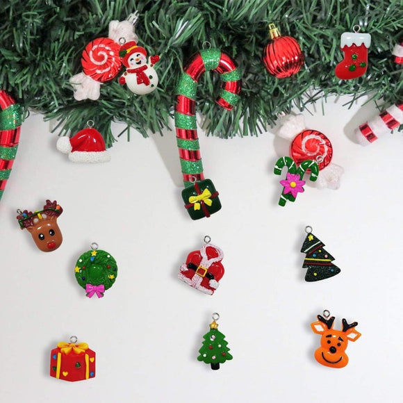 30pcs Mini Christmas Ornaments for Mini Tree Decorations Small Christmas Ornaments Resin Miniatures for Craft Christmas Decor - RnR Galore