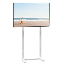 32 - 60 Inch TV Floor Stand Base - Universal Large TV Mount Holder Bracket - Adjustable Freestanding TV Stand for Living Room Bedroom - White - RnR Galore