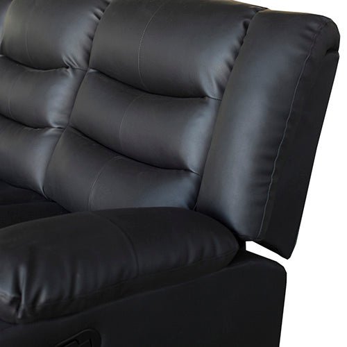 3+2 Seater Recliner Sofa In Faux Leather Lounge Couch in Black - RnR Galore