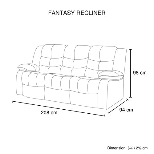 3+2 Seater Recliner Sofa In Faux Leather Lounge Couch in Black - RnR Galore