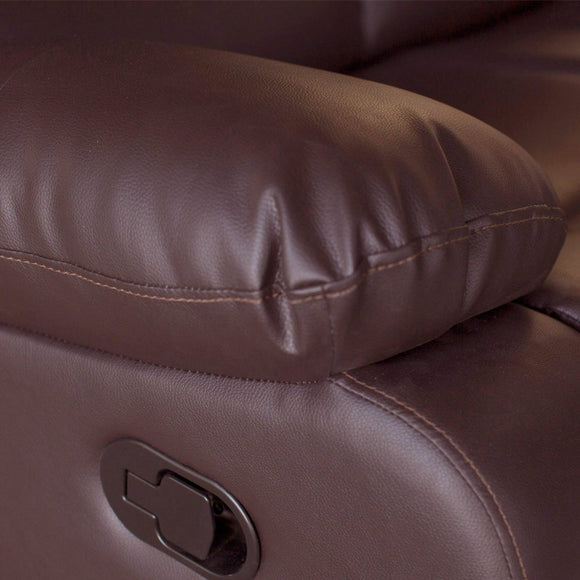 3+2 Seater Recliner Sofa In Faux Leather Lounge Couch in Brown - RnR Galore