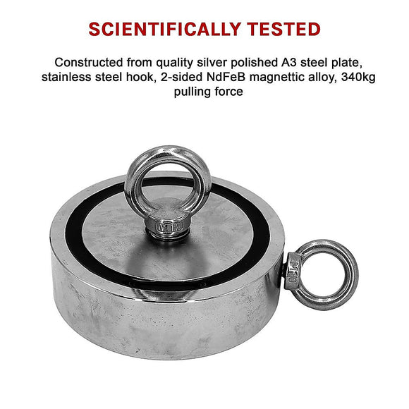 340Kg Salvage Strong Recovery Magnet Neodymium Hook Treasure Hunting Fishing - RnR Galore