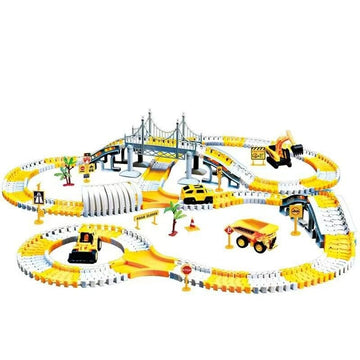 343 track - building sets, track - course - STEM learning toys, construction vehicles (concrete mixers, dump trucks), Track - birthday/Christmas gifts for boys - Developing motor skills and creativity - Compatible with the major - RnR Galore