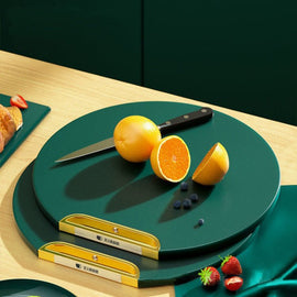35X35CM Thickened Circular Standable Cutting Board - Food - Grade Double - Sided Kitchen Board with Space - Saving Vertical Storage - RnR Galore