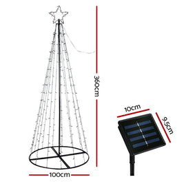 3.6M Christmas Tree LED Solar Warm Jingle Jollys - RnR Galore