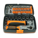 38 - Piece Ratchet Screwdriver & Socket Wrench Set - Professional Multi - Bit Repair Tool Kit with Portable Case(orange) - RnR Galore