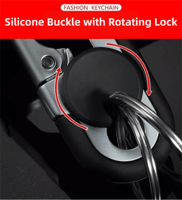3pc Black Durable Zinc Alloy Carabiner Keychain – Secure Twist Lock & Dual Key Rings - RnR Galore