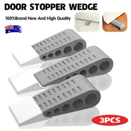 3Pcs Rubber Grip Wedge Door Stoppers Floor Carpet Heavy Duty Door Stop Security - RnR Galore