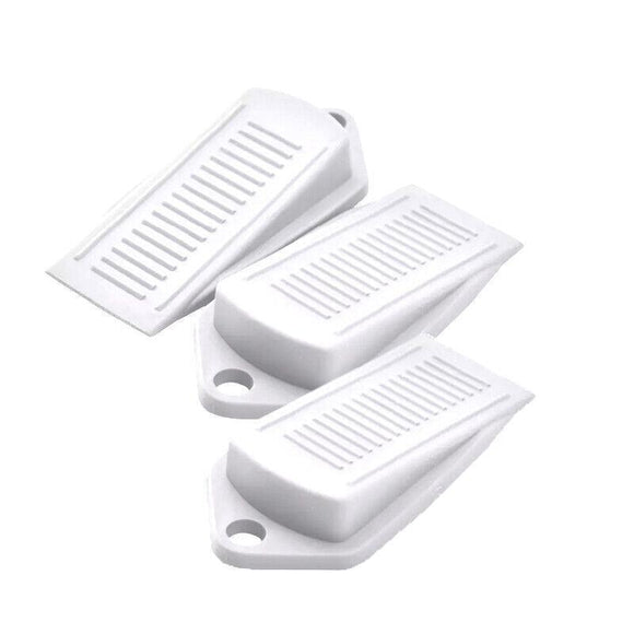 3Pcs Thick Rubber Wedge Door Stoppers Floor Carpet Heavy Duty Door Stop Security - Grey - RnR Galore