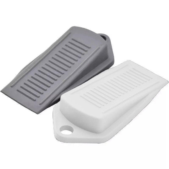 3Pcs Thick Rubber Wedge Door Stoppers Floor Carpet Heavy Duty Door Stop Security - Grey - RnR Galore