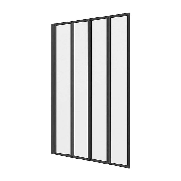 4 Fold Black Folding Bath Shower Screen Door Panel 1000 x 1400mm - RnR Galore