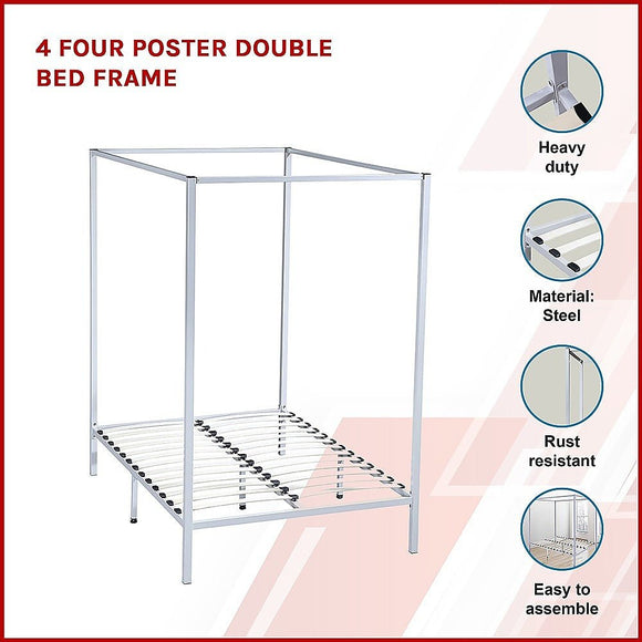 4 Four Poster Double Bed Frame - RnR Galore
