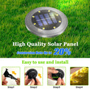 4 - Pack Classic Large 8 LED Solar In - Ground Yellow Light Set (12 x 12 x 13 cm) - Stainless Steel Waterproof Garden Spike Lamps for Lawn & Pathway - RnR Galore