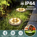 4 - Pack Solar LED In - Ground Warm Yellow Light Set (Single 7.1x7.1x6.1cm) - Stainless Steel Waterproof Outdoor Garden Pathway and Landscape Spike Lamp - RnR Galore