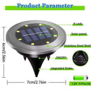 4 - Pack Solar LED In - Ground White Light Set (Single 7.1x7.1x6.1cm) - Stainless Steel Waterproof Outdoor Garden Pathway and Landscape Spike Lamp - RnR Galore