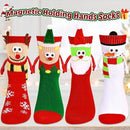 4 Pairs Christmas Socks, Crazy Holiday Hand Holding Socks Funny Christmas Stocking Stuffers - RnR Galore