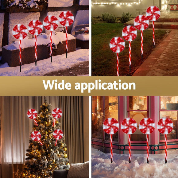 4 PCS Christmas Lights Path Ground Light Garden Decoration 112 LED Jingle Jollys - RnR Galore