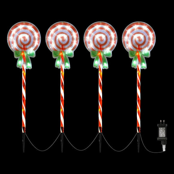 4 PCS Christmas Lights Path Ground Light Garden Decorations 68 LED Jingle Jollys - RnR Galore