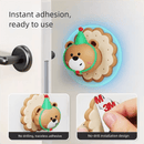 4 Pcs Pink Adorable Bear Wall Protector - Multi - Use Self - Adhesive Door Stopper Bumper - RnR Galore