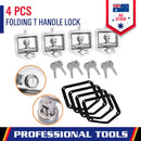 4 - Piece T Handle Locks Tool Box With Keys Stainless Steel Trailer Camper Truck - RnR Galore