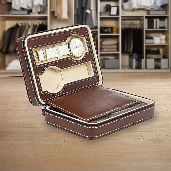 4 Watch Box Display Travel Case PU Leather - RnR Galore