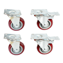 4 x 4" Heavy Duty PU Swivel Castor Wheels With Brake - RnR Galore