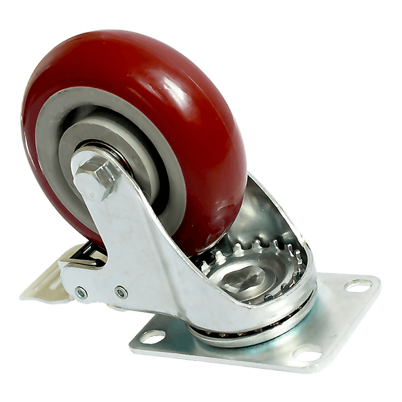 4 x 4" Heavy Duty PU Swivel Castor Wheels With Brake - RnR Galore