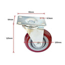 4 x 4" Heavy Duty PU Swivel Castor Wheels With Brake - RnR Galore