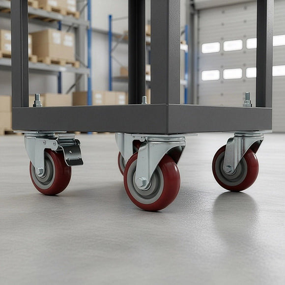 4 x 4" Heavy Duty PU Swivel Castor Wheels With Brake - RnR Galore