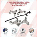 4 X All - purpose Dolly Metal Heavy Duty Furniture Mover Slider Set - RnR Galore