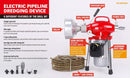 400W Drain Cleaner Electric Eel Rigid Plumbing Sewerage Pipe Machine 6 Cutters - RnR Galore